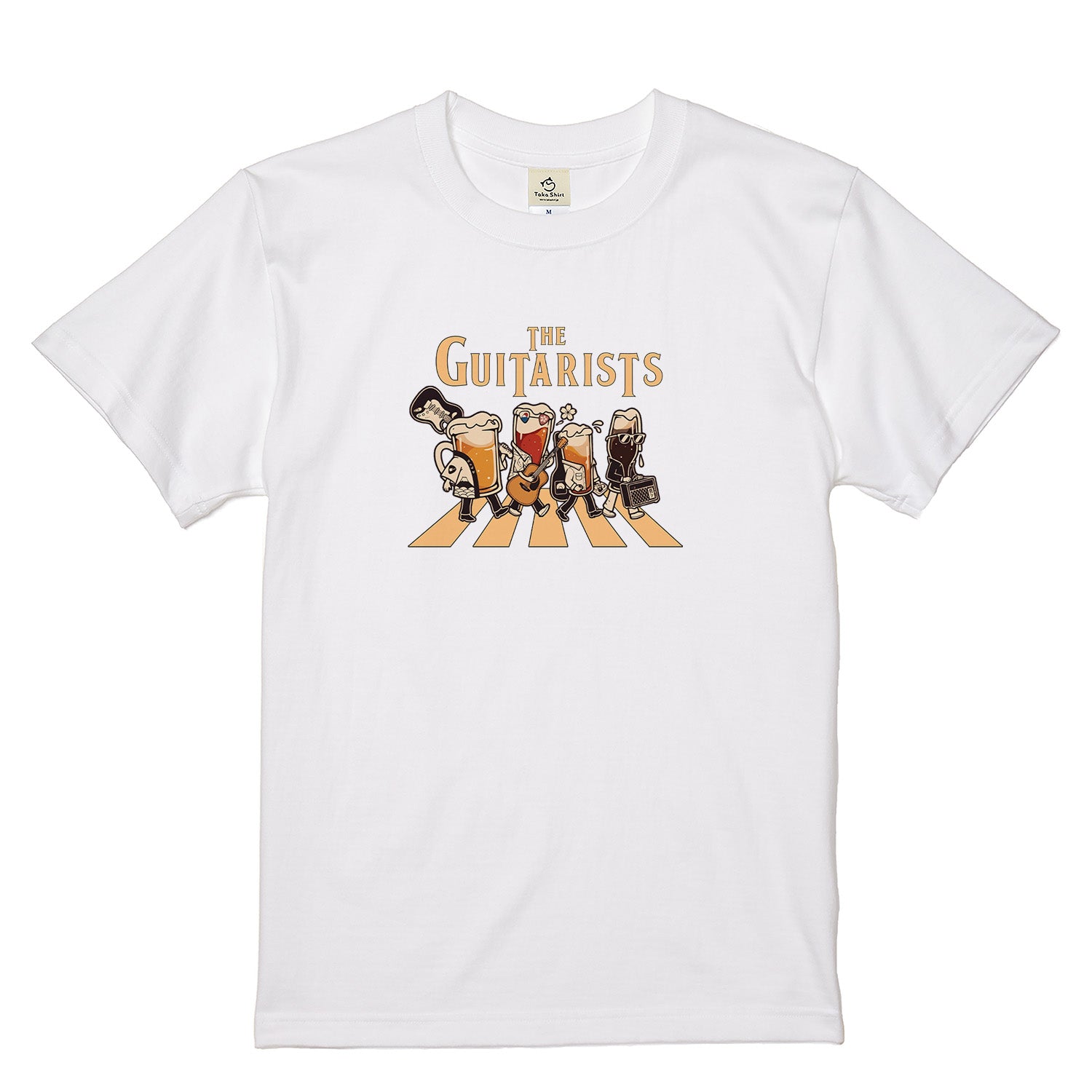 THE GUITARISTS | ビールたちのギター 横断歩道 面白Tシャツ